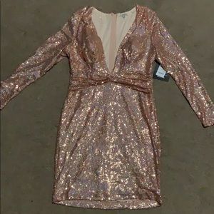Pink Holographic Sequin Dress